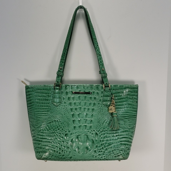 Brahmin Handbags - BRAHMIN MELBOURNE GREEN CROC EMBOSSED LEATHER BAG